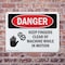 Signmission Keep Fingers Clear Of Machine Motion Danger Sign, Plastic, 10in W x 7in L, 2PK OS-2PACK-DS-P-710-L-1386 - alternate 6
